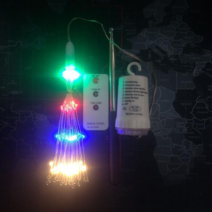 Đèn led pháo hoa có điều khiển trang trí ngày tết chùm 35 dây, 8 hiệu ứng nháy l Chùm đèn led trang trí tết 2022