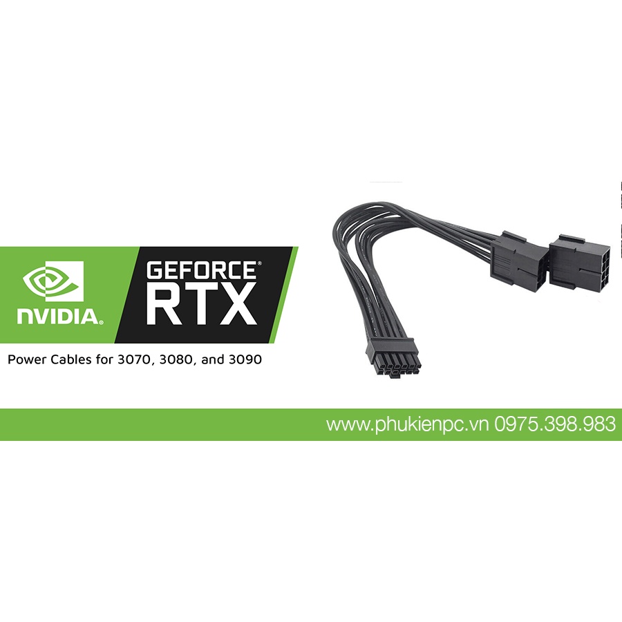 Dây cáp nguồn 2 8Pin sang Mini 12Pin VGA RTX 3090/3080/3070/3060/3050