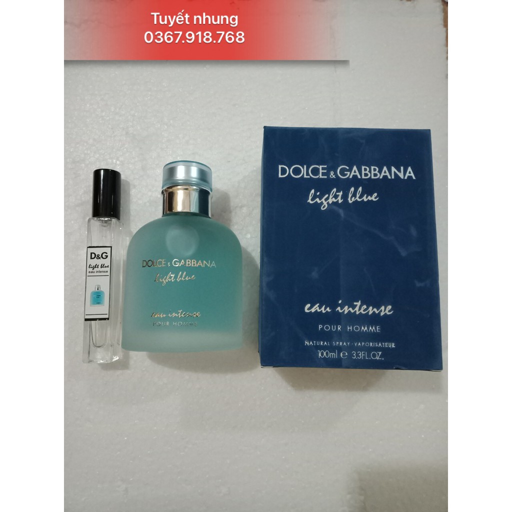Nước hoa nam Dolce & Gabbana .Light Blue. Eau Intense. Pour Homm(chiết 2ml-5ml-10ml)