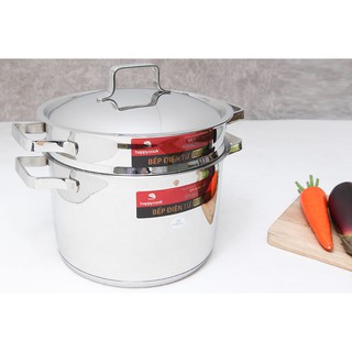 Bộ Xửng 3 Đáy Happy Cook Milan Plus nắp kiếng ST24-MLGP