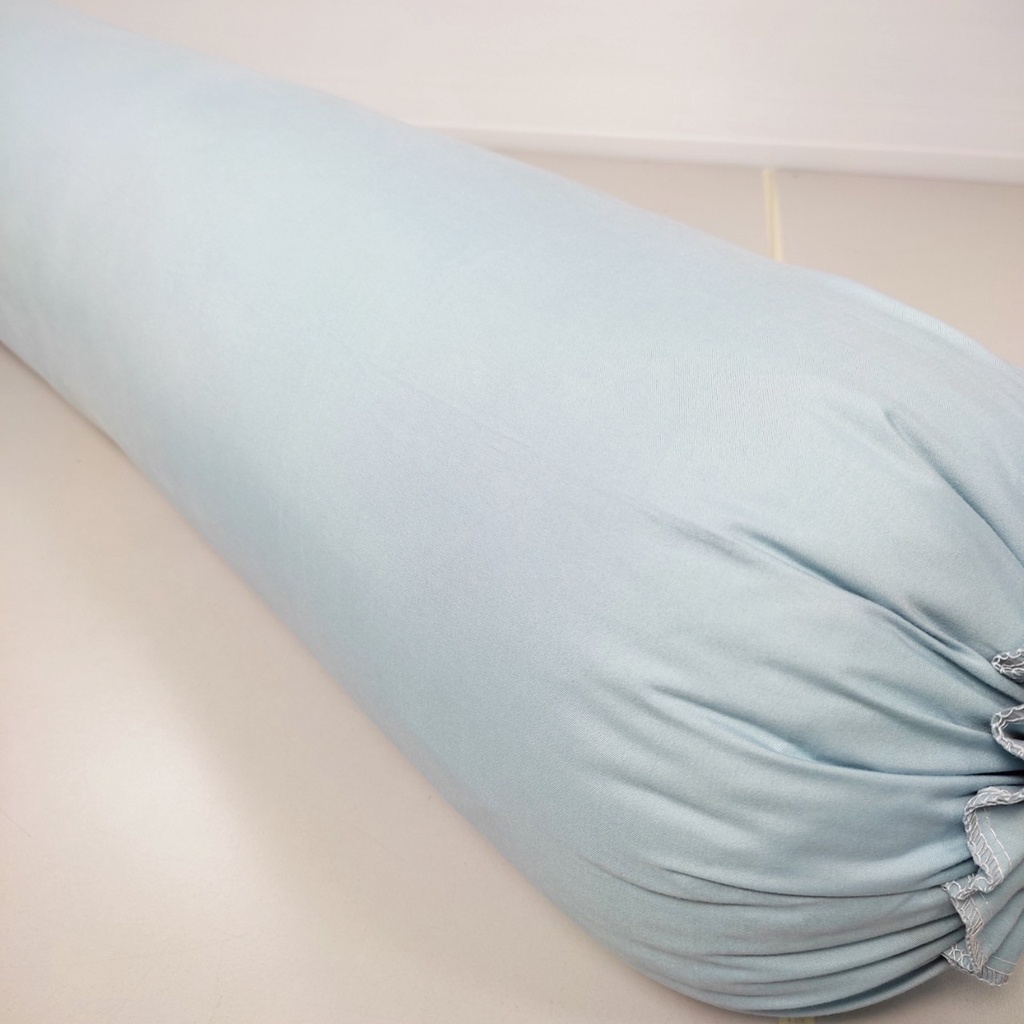 Vỏ gối ôm 35x100cm cotton tici hàng đẹp màu xanh nhạt