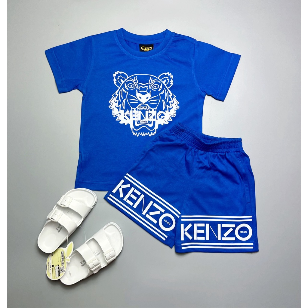 Set bộ quần đùi áo thun bé trai họa tiết K.e.n.z.o vải cotton mềm mịn, thoáng mát