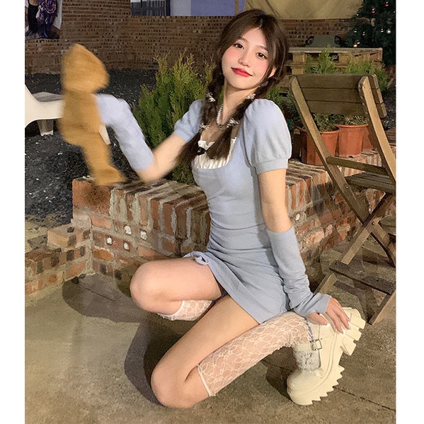 Đầm Ngắn Họa Tiết Kẻ Sọc Thời Trang Mùa Hè Hàng Mới 2022 Dành Cho Bạn Nữ