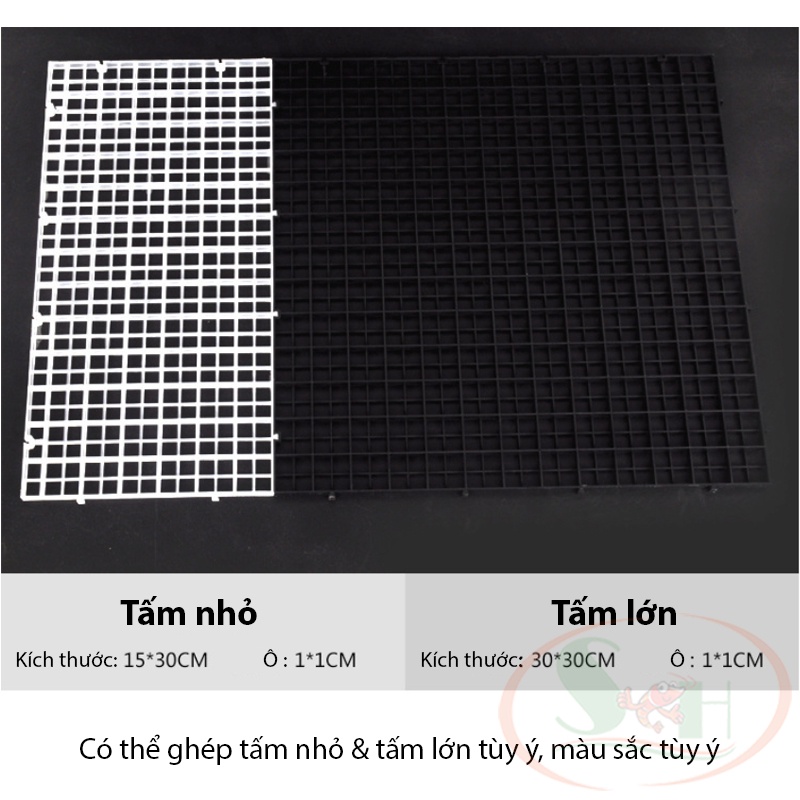 Vĩ nhựa lưới caro đa năng làm vách ngăn nắp đậy bể cá tường rêu bán cạn