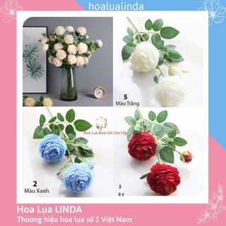 Hoa Giả- Bó hoa hồng lụa LINDA cao cấp trang trí nhà cửa, phòng khách, decor đẹp thật