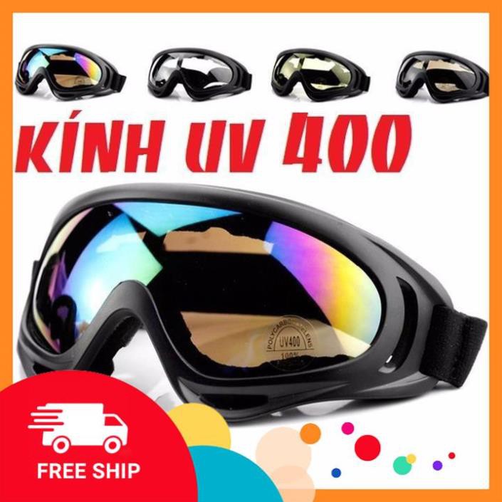 💥XẢ HÀNG💥 Kính Phượt UV400 Gắn Nón Bảo Hiểm Xe Máy