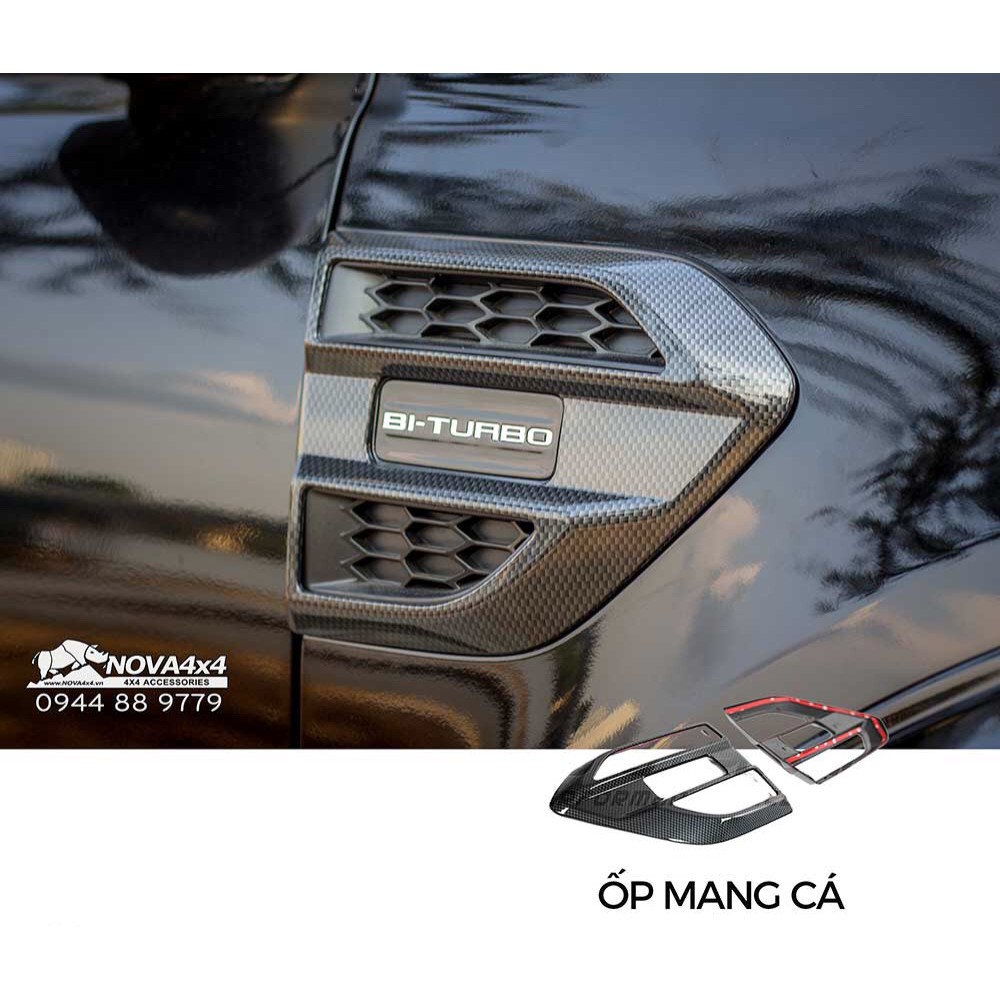 ỐP MANG CÁ CARBON FORD RANGER, nhựa carbon abs