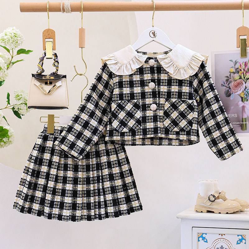Váy tết bé gái mùa thu đông , Set Váy dạ tiểu thư , Váy dạ cho bé đẹp sang trọng siêu xinh cho bé gái