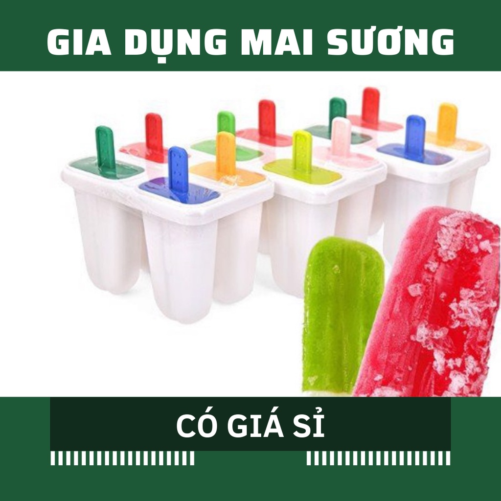 [Giá Sỉ] Khuôn làm kem vuông - Nhựa kem que cho bé, dễ dàng tách kem ra khỏi vỉ Chính hãng