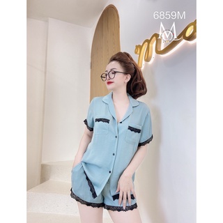 Bộ lụa Nhật phối ren Mai Ngô