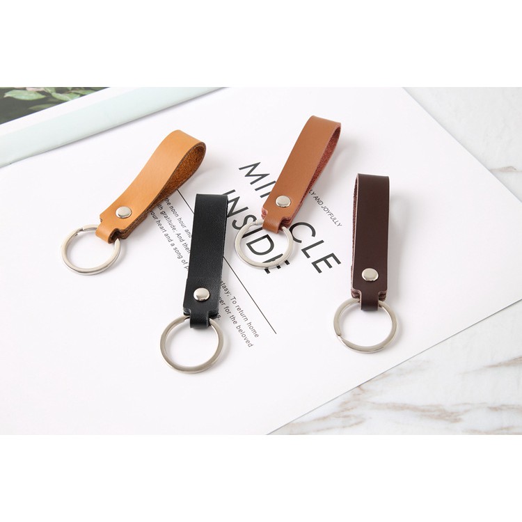 Móc Khóa Dây Da Bò keychain  Nhiều Màu Thời Trang