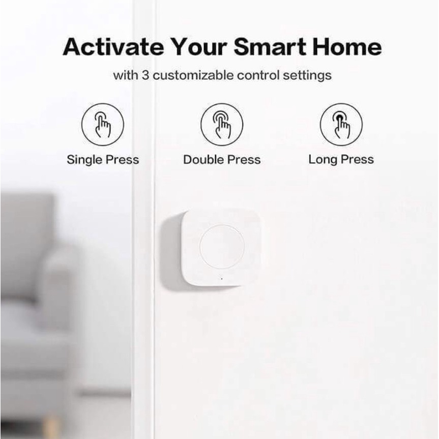 Nút bấm ngữ cảnh Aqara Wireless Mini Switch WXKG11LM - Điều khiển 3 tự động hoá, Tương thích Home Kit, cần Aqara Hub