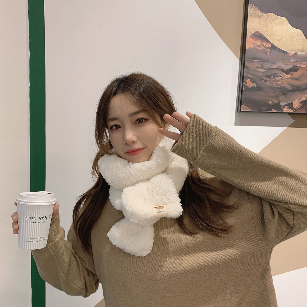 Khăn choàng cổ mùa đông bằng vải bông dày ấm áp nhiều màu sắc phong cách Hàn Quốc cho nữ