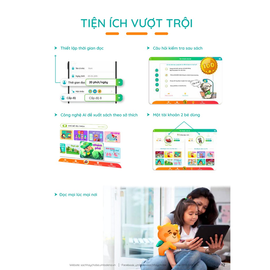 Toàn Quốc [E-Voucher/Voucher Giấy] Umbalena_Gói Anh Việt 1 năm_Ứng dụng đọc sách dành cho trẻ em