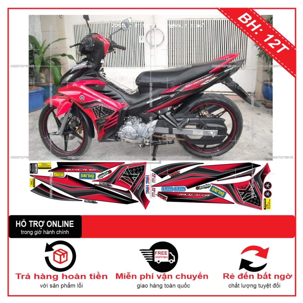 TEM RỜI EX 2011 IX ĐỎ ĐEN -- SHIN DECAL 2