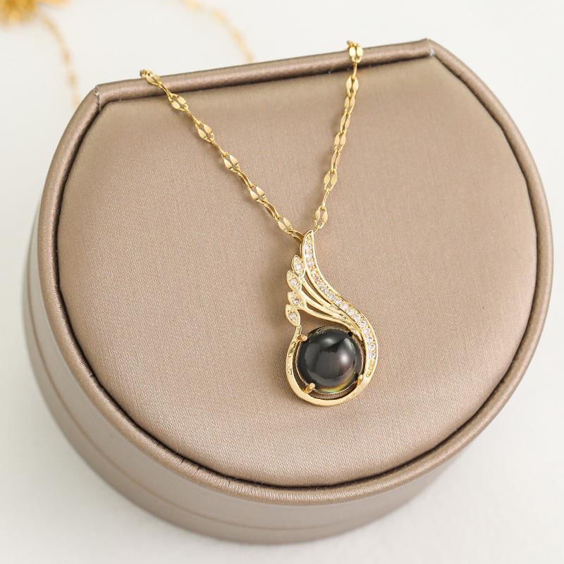 Dây Chuyền Mặt Đuôi Chim Phượng Hoàng Đính Đá Zircon Độc Đáo