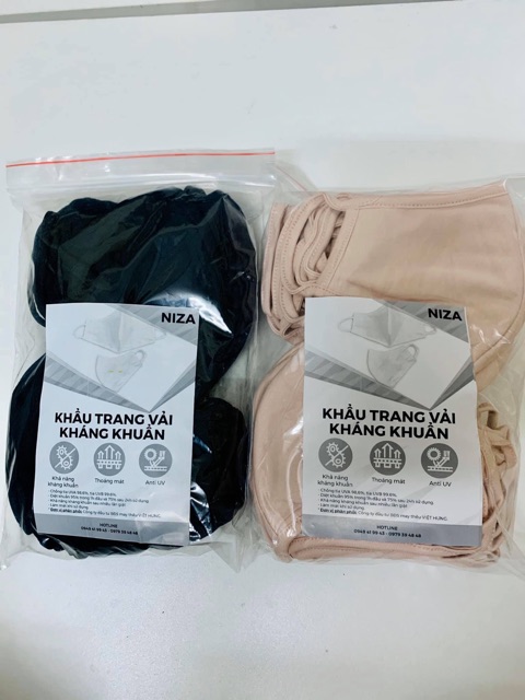 10 Khẩu trang Niza kháng khuẩn có chứng nhận của bộ y tế giặt được nhiều lần