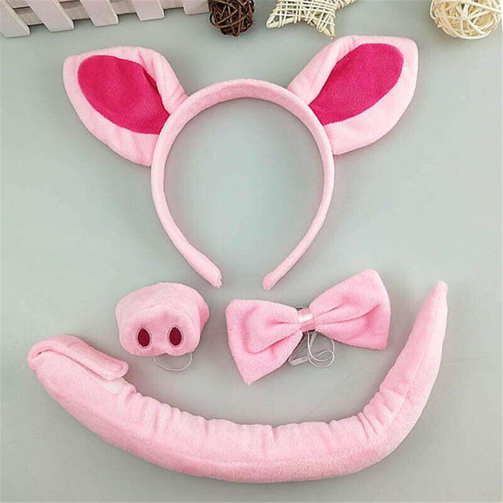 WONDER Nơ Đeo Cổ Hóa Trang Halloween Hình Chú Heo Hồng Cho Người Lớn Và Trẻ Em
