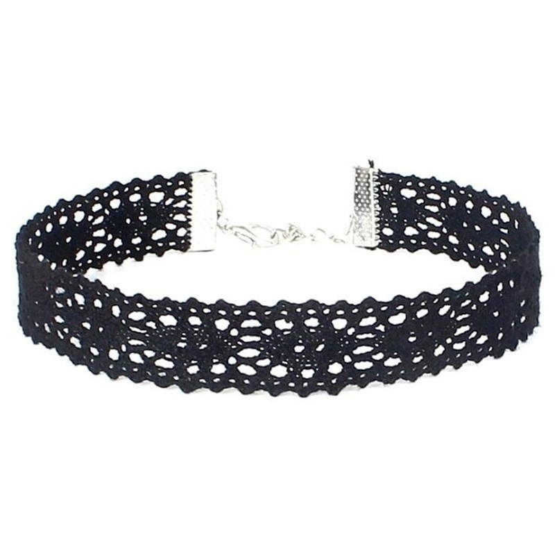 Set 6 Vòng Cổ Choker Ren Hoa Đen Cá Tính