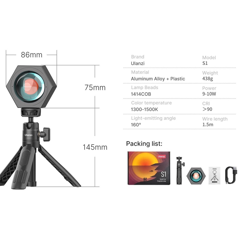 ULANZI S1 (1300-1500K) - HÀNG CHÍNH HÃNG - Đèn hiệu ứng hoàng hôn