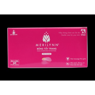 Bông Tẩy Trang Bạch Tuyết Hạt Massage Merilynn - hộp 60 miếng