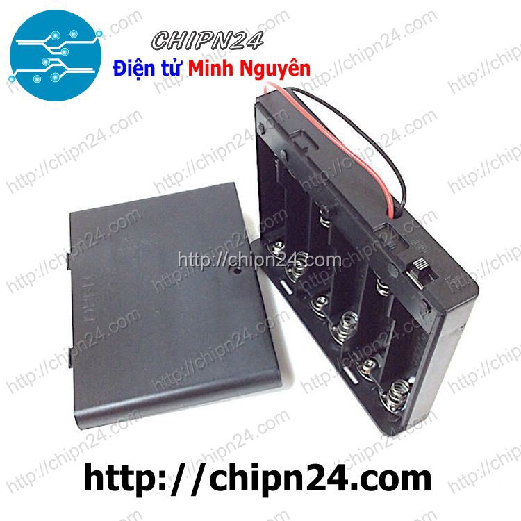 [1 CÁI] Hộp Đế pin 6 viên AA (có nắp, có công tắc)