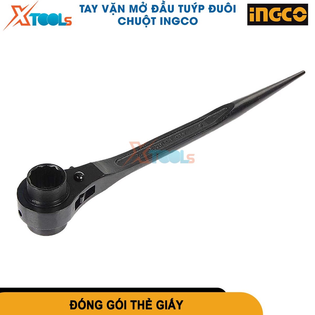Cờ lê đầu tuýp đuôi chuột INGCO size 19-24mm tay vặn mở ốc thép cr-v cứng cáp không gỉ [chính hãng][xtools]