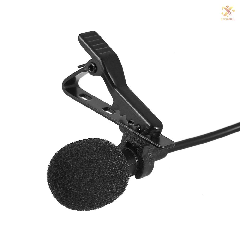 ET Andoer EY-510A Mini Portable Clip-on Lapel Lavalier Condenser Mic Wired Microphone for  iPad Android Smartphone DSLR Camera Computer PC Laptop