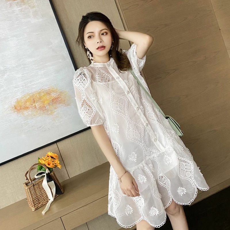 Đầm suông ren Quảng Châu .Váy suông đuôi cá chất ren cao cấp