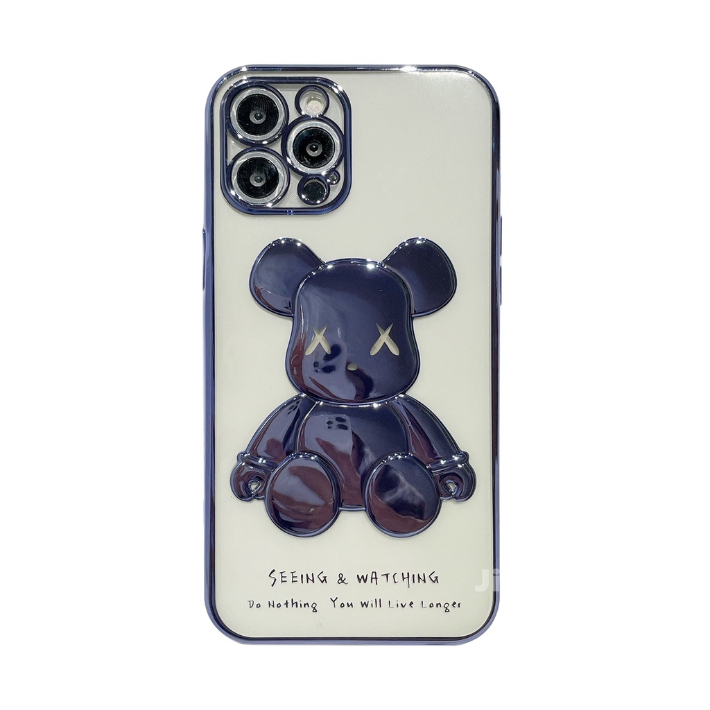 Ốp điện thoại trong suốt hình gấu 3D thích hợp cho IPhone 13 12 11 Pro Max 7P 8P XR XS