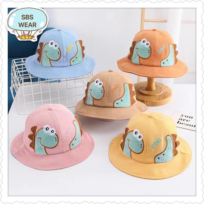 Nón cho bé trai bé gái thêu hình khủng long vành bucket dễ thương , phù hợp 5 tháng - 4 tuổi