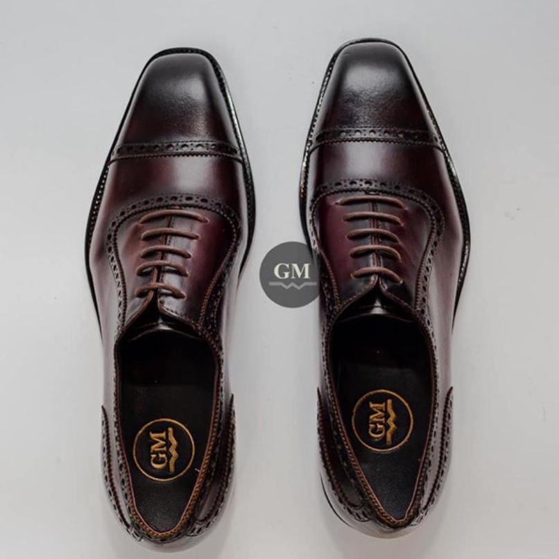 Giày tây nam cao cấp đế gỗ phíp da bò thật bảo hành 1 năm kiểu dáng oxford - Mã T69