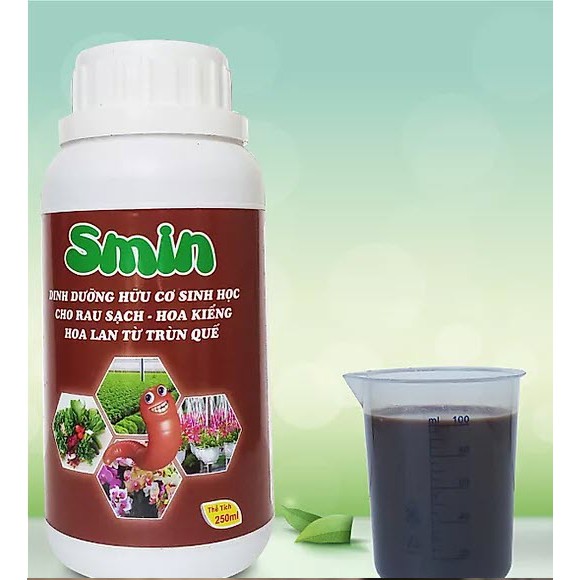 Chế phẩm sinh học từ trùn quế Smin cho Rau - Hoa Kiểng (chai 250ml)