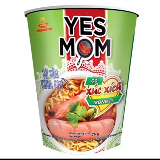 Thùng 24 cốc mỳ ly Xúc Xích YESMOM Vị Chua Cay