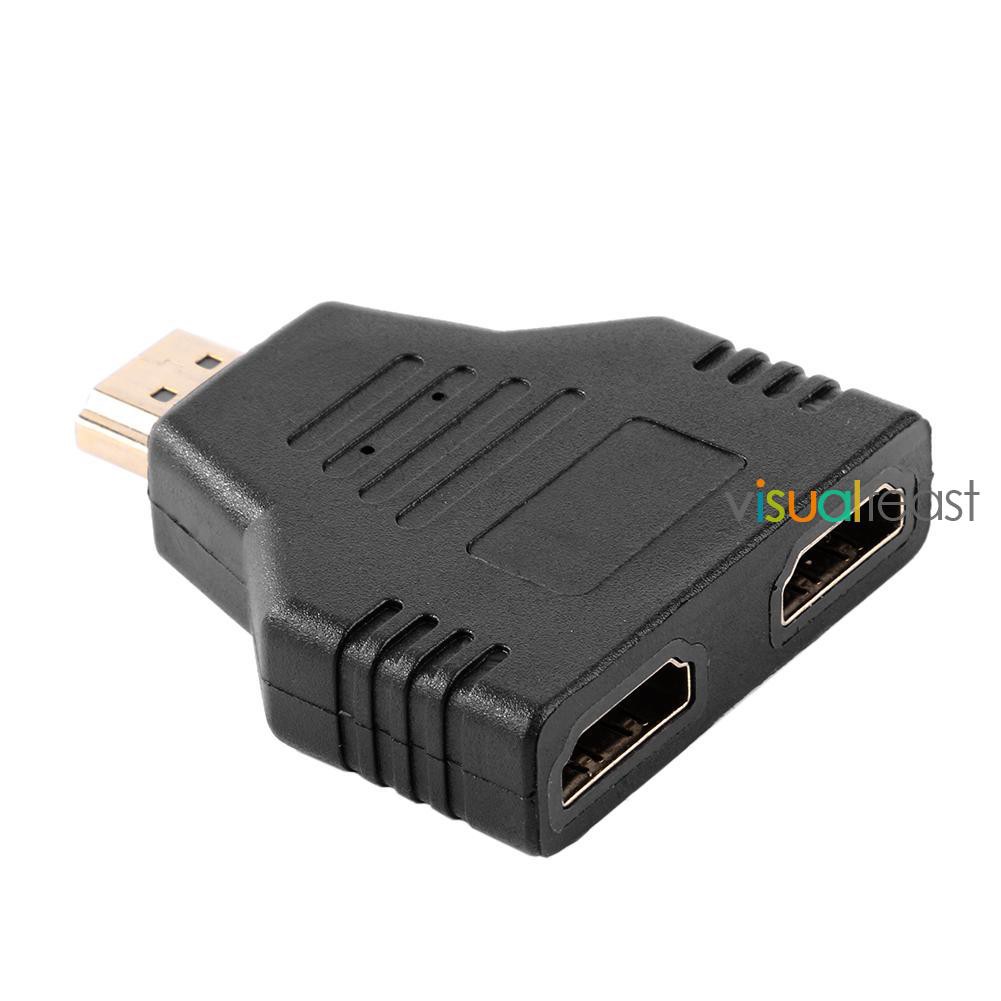 😉[Ready Stock/COD]😉HDMI Port Male to 2 HDMI Female 1 In 2 Out 1080P Splitter Adapter Converter