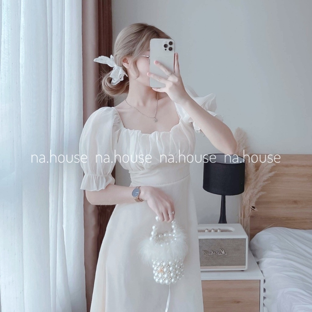 ĐẦM TRẮNG NHÚM NGỰC ĐI TIỆC ĐI CHƠI NAHOUSE VÁY DÁNG SUÔNG HAI LỚP THIẾT KẾ XINH XẮN VÀ SANG TRỌNG