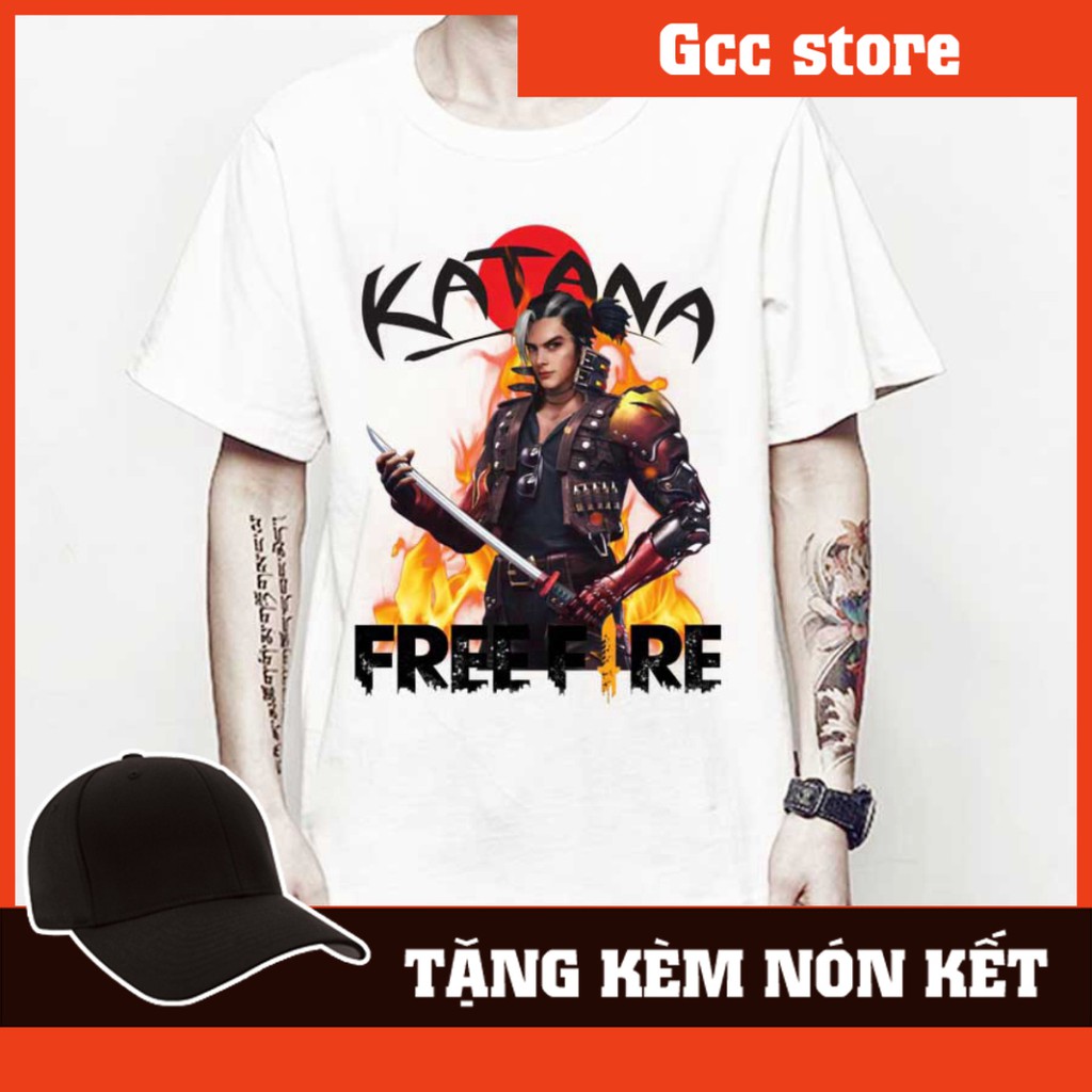 (SALE SỐC) Áo thun in hình Free Fire Hayato cầm Katana Kiếm Nhật - Mẫu mới F2264 Siêu Xịn