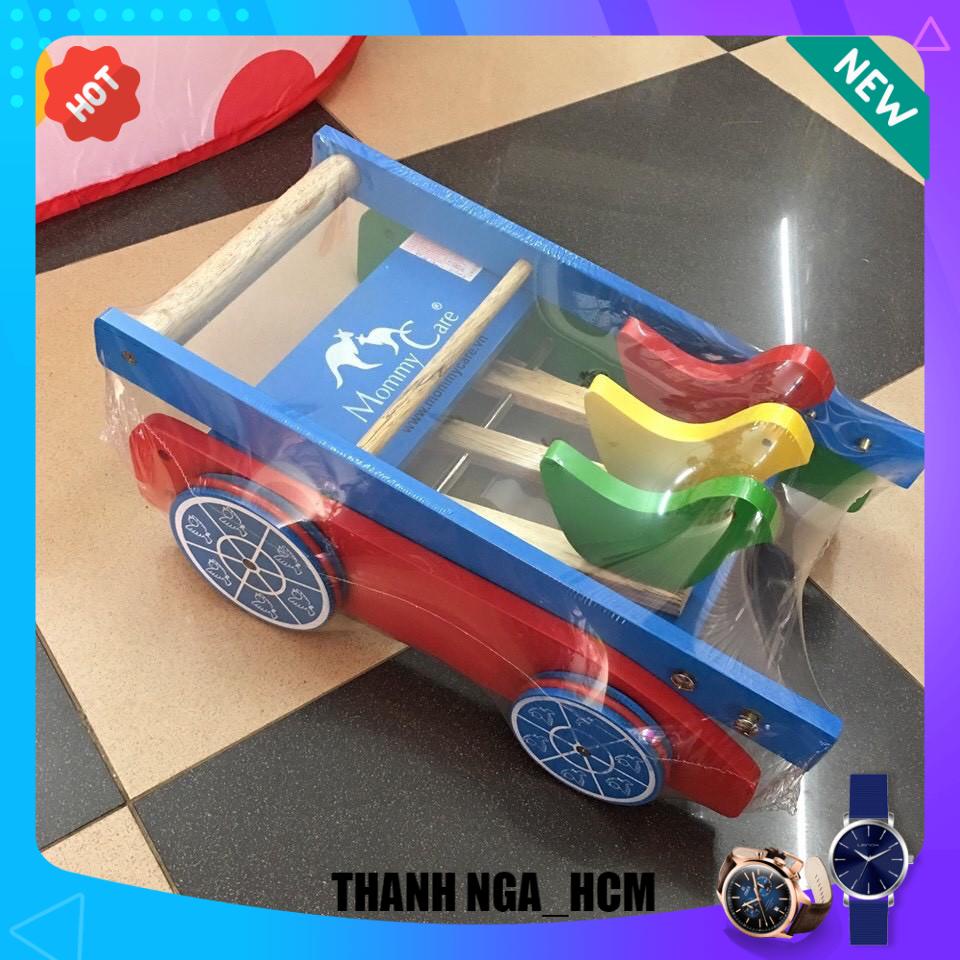 Xe Tập Đi Bằng Gỗ 3 Con Gà Cao Cấp Cho Bé Yêu
