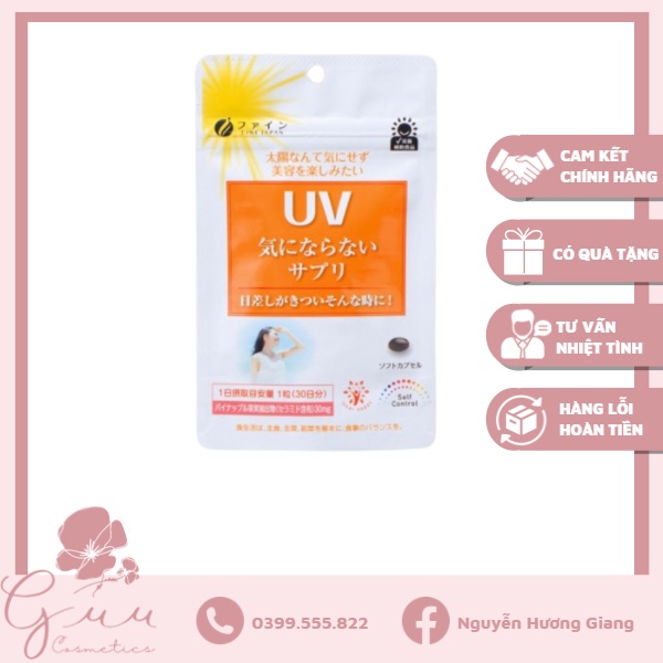 Viên uống chống nắng UV Fine 30 viên Nhật Bản Guu