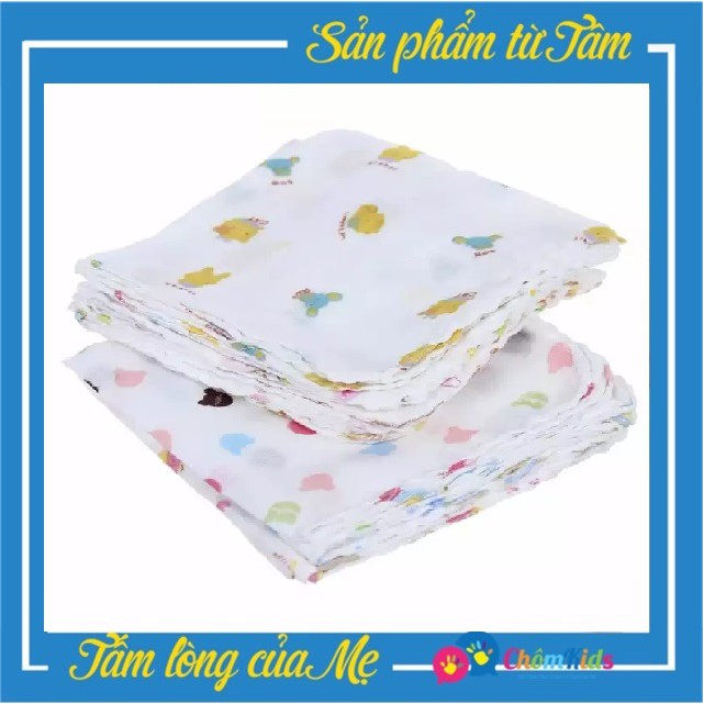 Khăn Xô Sữa 2 Lớp Xuất Nhật In Hình Dễ Thương Cho Bé