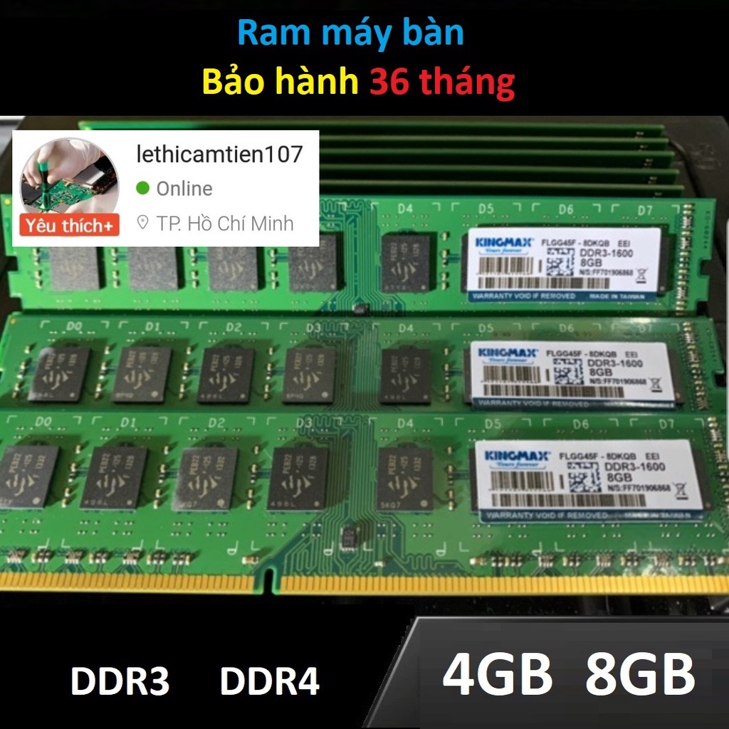 Ram PC máy bàn DDR4 DDR3 4GB 8GB DDR3L 4GB PC3 10600U 12800 PC4 PC3 PC3L 1333 1600 2133 2400 2666 ram ddr3 4gb ddr4 4gb
