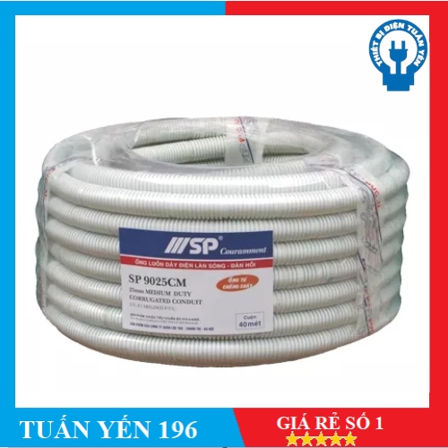 Cuộn dây soắn ruột gà SINO Trắng dùng để luồn dây điện phi 16-20-25-32