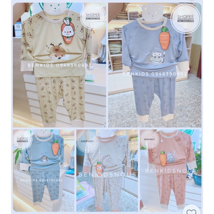 Bộ cài vai dài tay Ualarogo hoạ tiết cho bé trai/bé gái