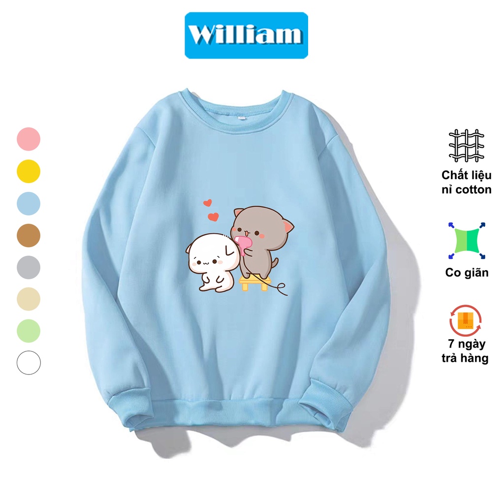 Áo sweater nam nữ hình Mèo dễ thương chất nỉ bông dày dặn, in Pet cao cấp William - DS223