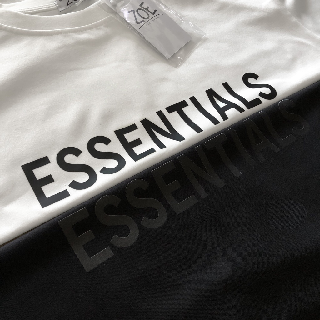 Deal 1k Áo thun cổ tròn ESSENTIALS, form rộng over size áo phông cotton nam nữ unisex TATO CLOTHING