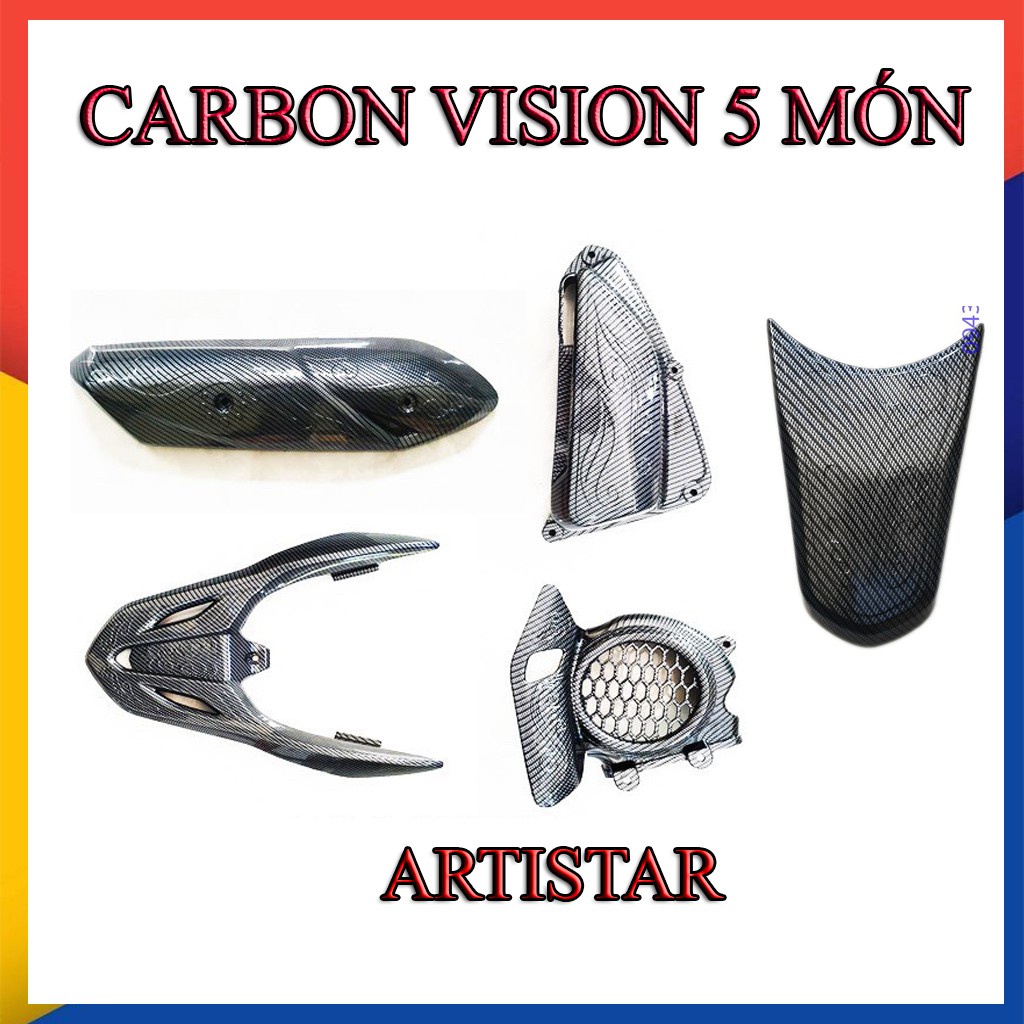 BỘ CARBON VISION 2021 GỒM 6 MÓN Y HÌNH ĐẠI DIỆN (Ảnh sp thật)
