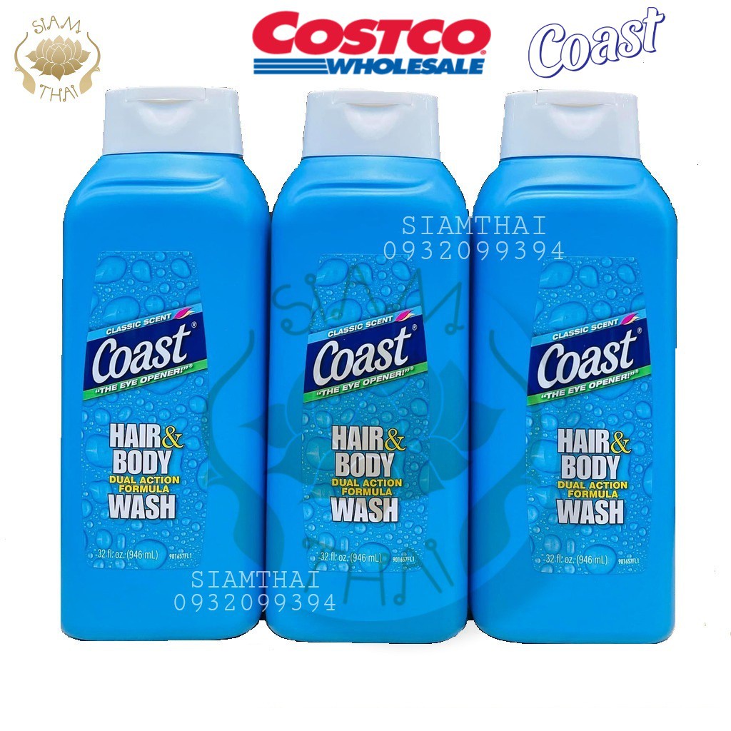 (MẪU MỚI) Sữa Tắm Gội COAST Classic Scent Hair & Body Wash - 946ml Mỹ