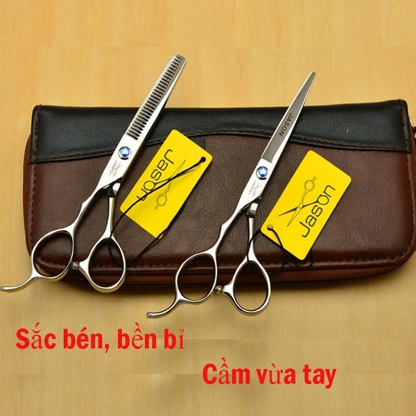 Bộ kéo cắt tóc tay trái Jason JS11 dành cho người thuận tay trái [Tặng kèm bao da+lược+phụ kiện]