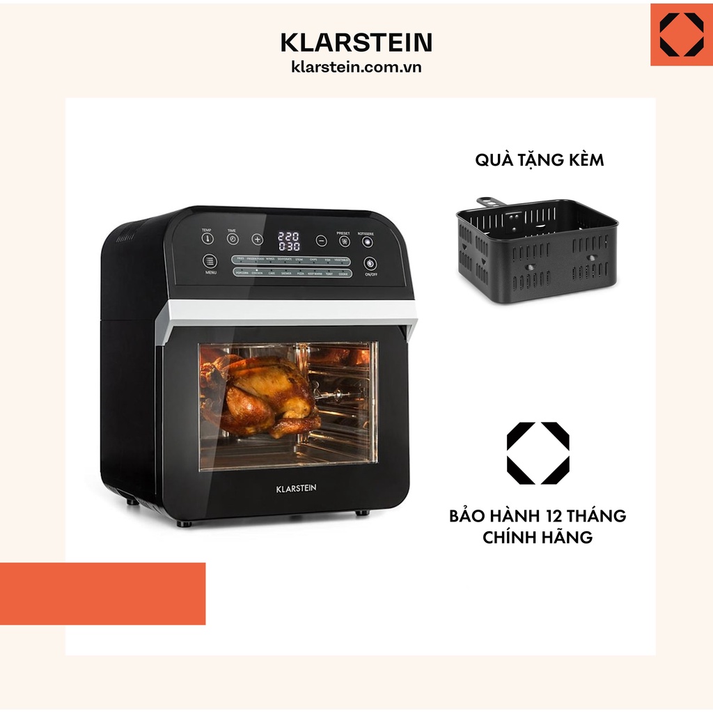 NỒI CHIÊN KHÔNG DẦU 12L KLARSTEIN AEROVITAL CUBE 10033248