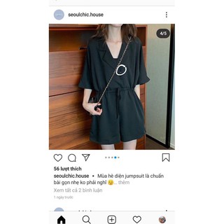 Jumpsuit đen đơn giản